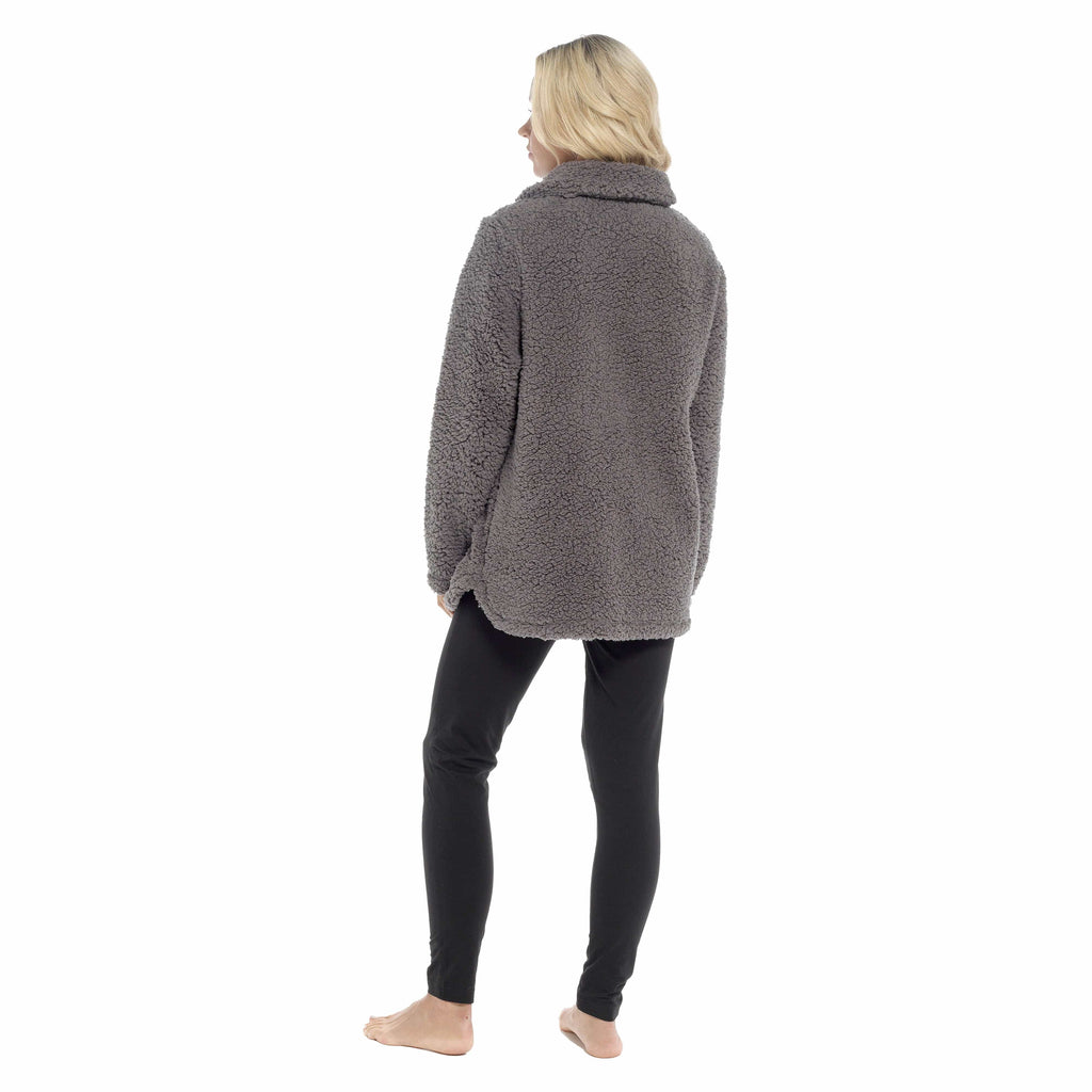 Daisy Dreamer Women's Sherpa Lounge Set With Double Pocket Top And Leggings Ultra-Soft Cozy Pajamas For Chilly Days Sizes S-XXL