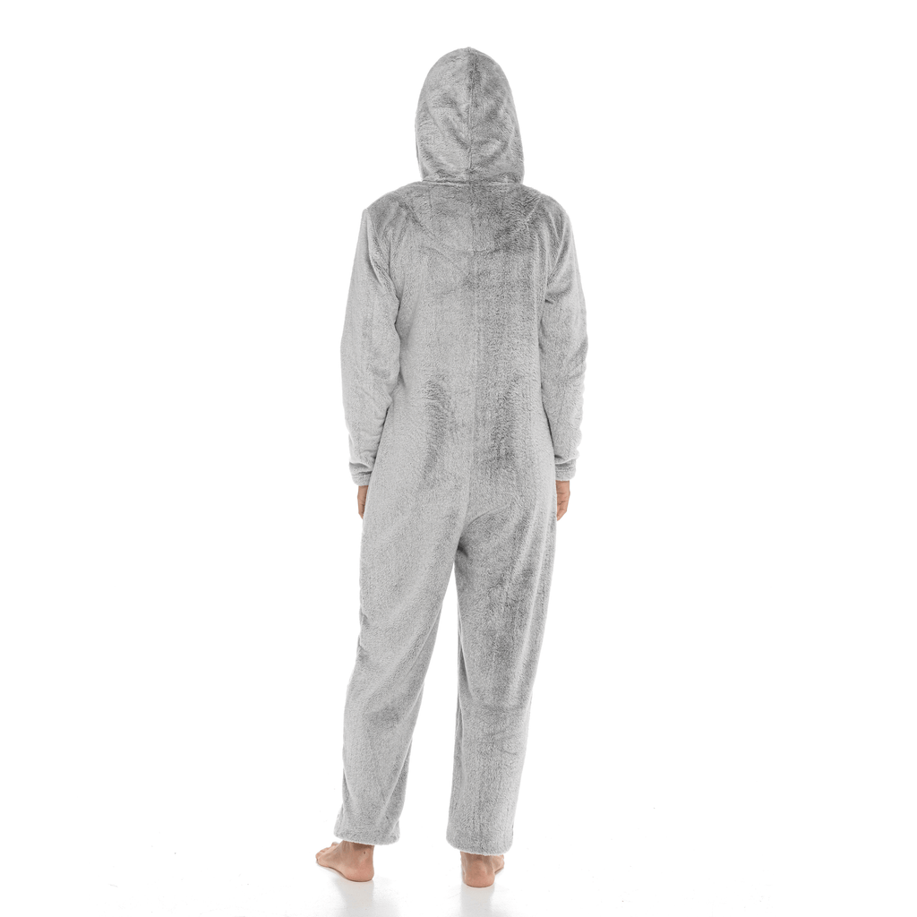 Daisy Dreamer Women's Shimmer Fleece Hooded Onesie Pyjama With Zip Pockets And Pompoms