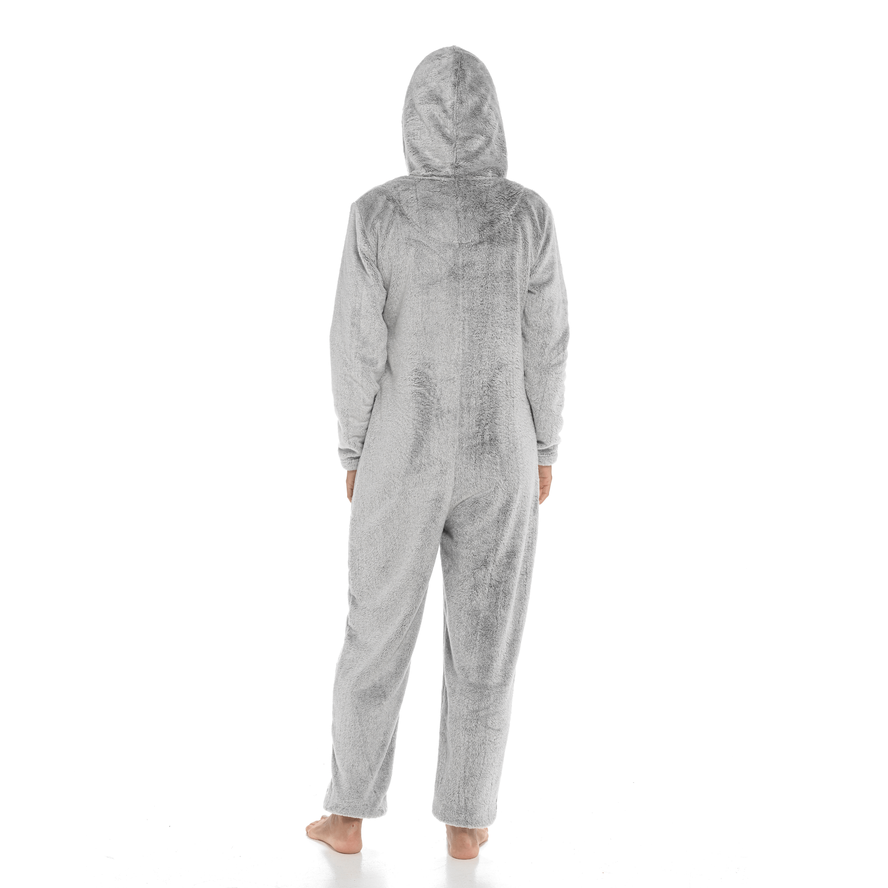 Daisy Dreamer Women's Shimmer Fleece Hooded Onesie Pyjama With Zip Pockets And Pompoms