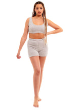 Daisy Dreamer Womens Teddy Fleece Crop Top And Shorts Pyjama Loungewear Set Ultra Soft