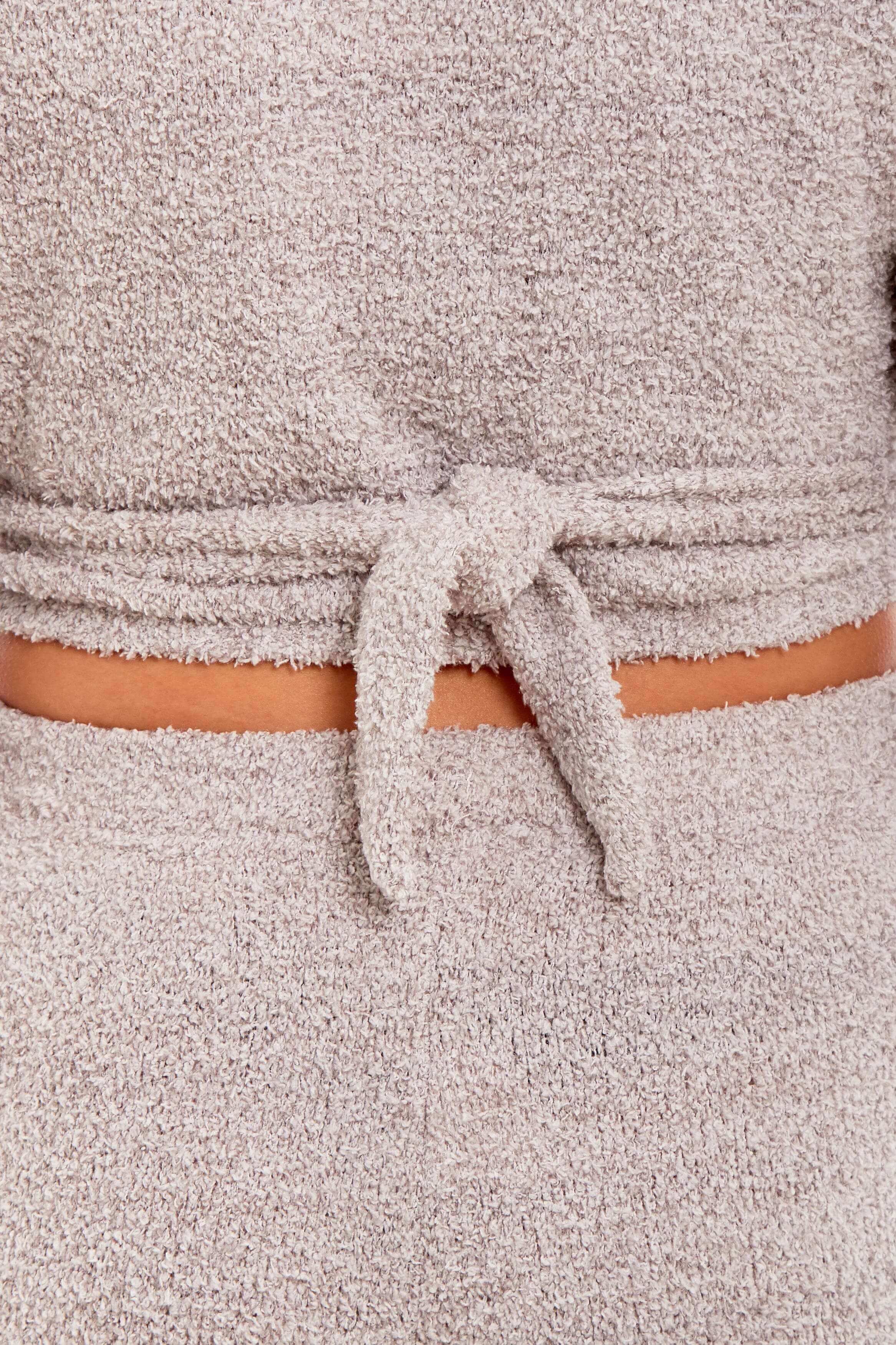 Daisy Dreamer Women's Teddy Fleece Loungewear Set With Long Sleeve Wrap Top And Stretch