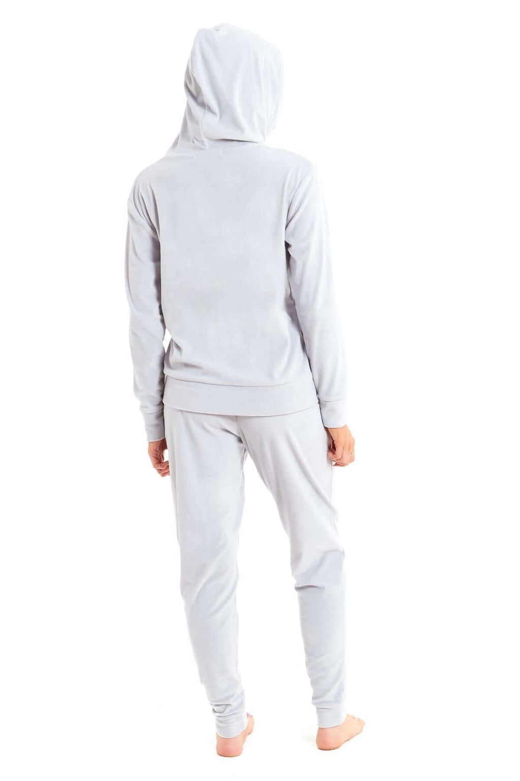 Daisy Dreamer Women's Velour Fleece Hooded Zip Track Suit Velvet Loungewear Set Elastic