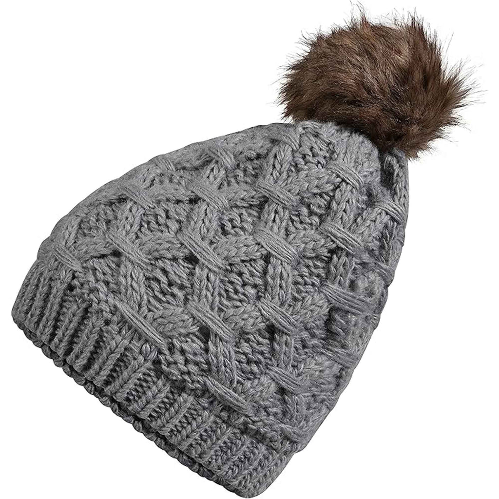 Sock Stack Womens Waterproof Thinsulate Insulated Chunky Beanie Hat With Pom Pom Cable