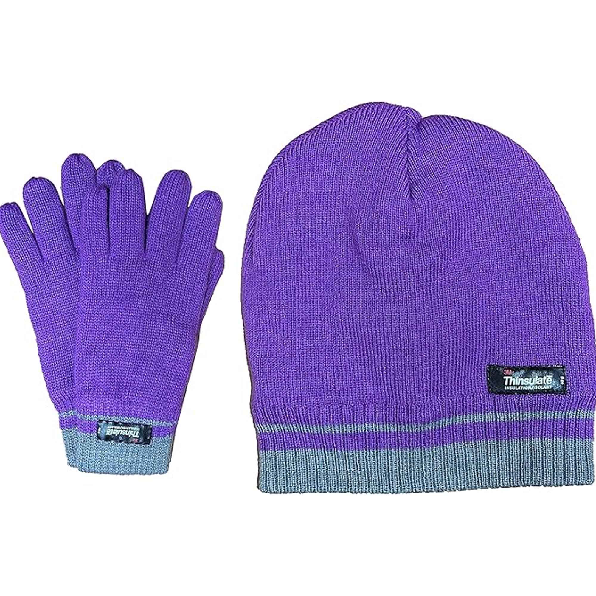 Sock Stack Women's Hat And Gloves Set With 3M Thinsulate Thermal Insulation Winter Warmth