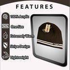 Sock Stack Womens Thermal Beanie Hat With 3M Thinsulate Insulation Stripe Design Acrylic Winter Warm Brushed Base Layer