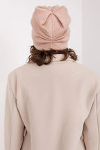 Women's Warm Winter Hat – Smooth Knit with Side Appliqué