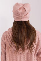 Women's Warm Winter Hat – Smooth Knit with Side Appliqué