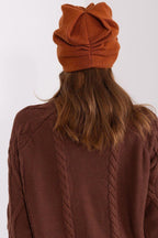 Women's Warm Winter Hat – Smooth Knit with Side Appliqué
