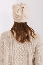 Women's Warm Winter Hat – Smooth Knit with Side Appliqué