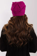 Women's Warm Winter Hat – Smooth Knit with Side Appliqué