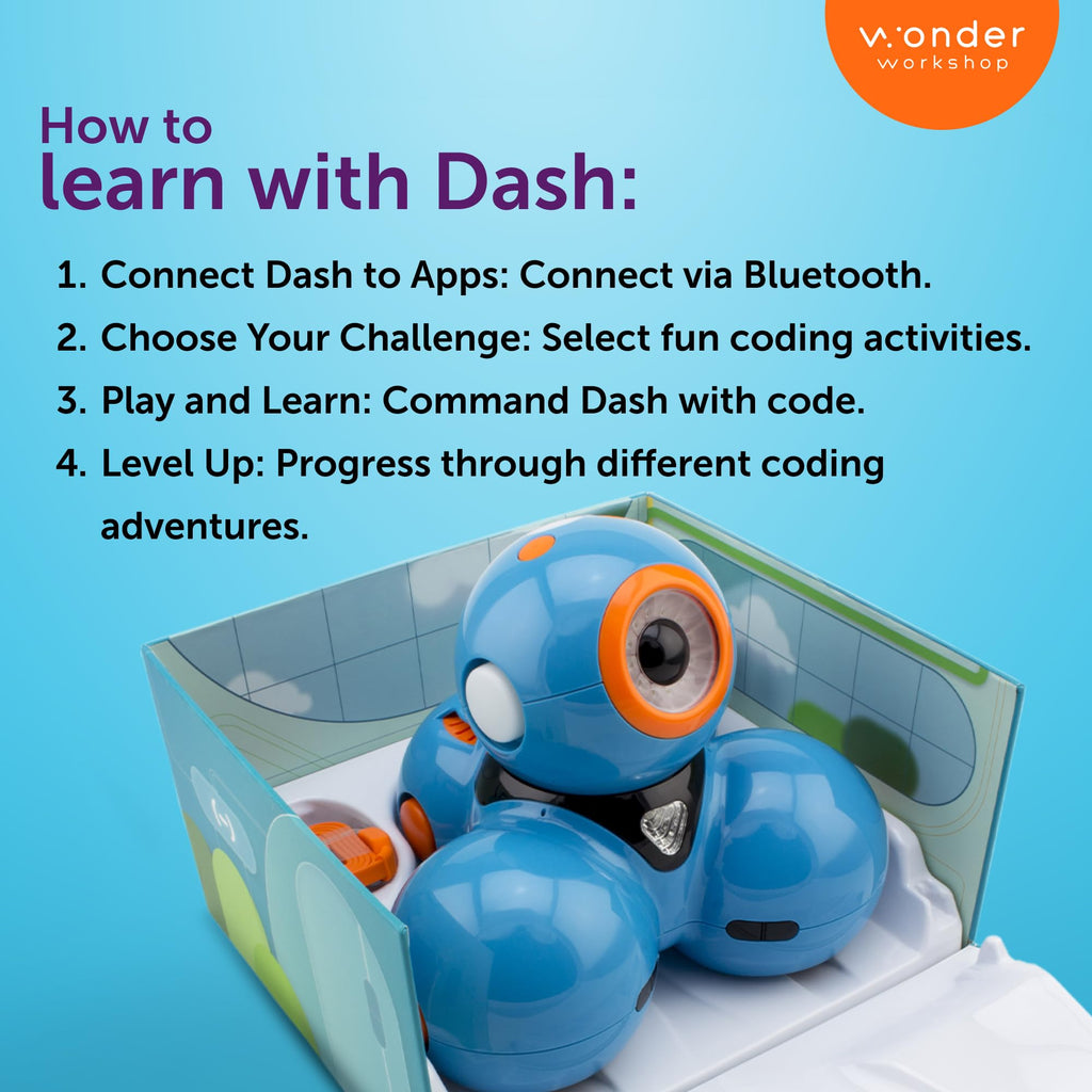 Wonder Workshop Dash Robot - Voice-Activated Coding Robot for Kids 6+ | Interactive STEM Toy