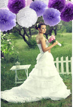WonderfulShop Purple Bridal Shower Decorations Set – Bride To Be Banner, Tissue Paper Flowers, Balloons
