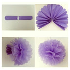 WonderfulShop Purple Bridal Shower Decorations Set – Bride To Be Banner, Tissue Paper Flowers, Balloons