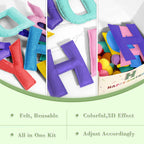 Woonnuk 4-Piece Pre-Strung Happy Birthday Banner Set - Pastel Felt Garlands & Tassels