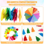 Woonnuk 4PCS Pre-Strung Happy Birthday Banner Set - Felt Garland & Rainbow Party Decor