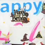 Wootkey Wizard Cake Topper – Glittery Wizard Party Decoration (6.1in W x 5.12in H)