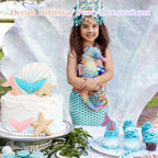 Wootkey 16Pcs Mermaid Cake Topper Set – Tails, Seaweed & Shells for Ocean Theme Cakes