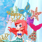 Wootkey Glitter Mermaid Cupcake Toppers – 36 Pcs Ocean Birthday Cake Decorations