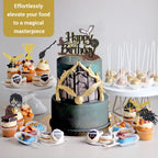 Wootkey Wizard Cake Topper – Glittery Wizard Party Decoration (6.1in W x 5.12in H)