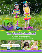 WOOYE Bubble Machine 3-in-1 Bubble Maker for Kids – 2 Speeds, 300ml Tank, Indoor/Outdoor Party Toy