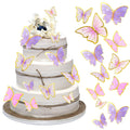 WOW DING 60Pcs Butterfly Cupcake Toppers – 3D Pink Purple Gold, Mixed Sizes