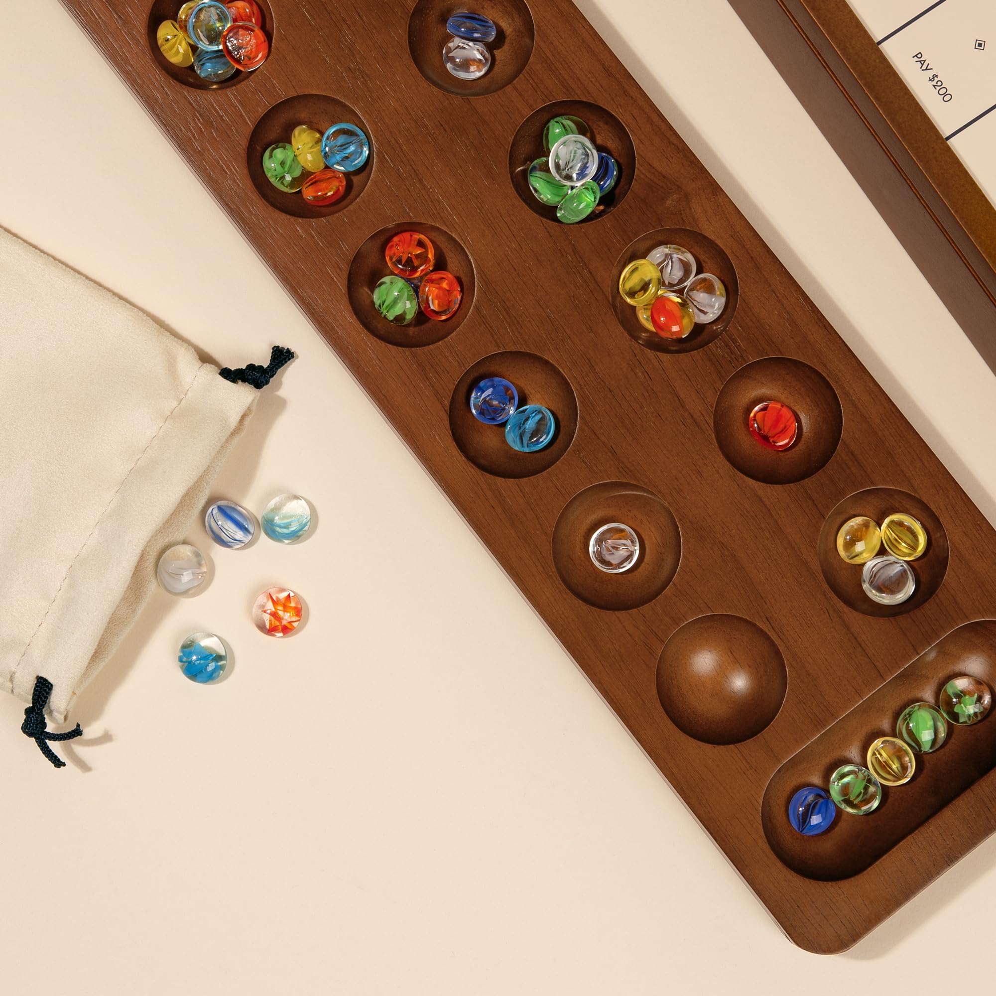 WS Game Company 3-in-1 Premium Game Collection: Monopoly, Sorry!, Mancala on a Reversible Wooden Board