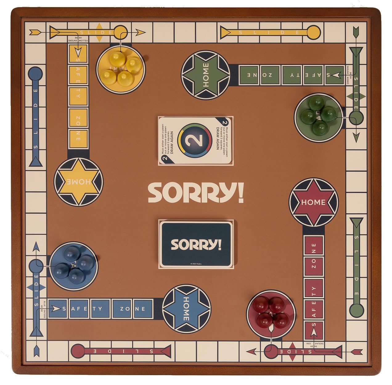WS Game Company 3-in-1 Premium Game Collection: Monopoly, Sorry!, Mancala on a Reversible Wooden Board