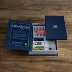 WS Game Company Monopoly & Scrabble Indigo Edition — Elegant Bookcase Collection