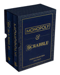 WS Game Company Monopoly & Scrabble Indigo Edition — Elegant Bookcase Collection