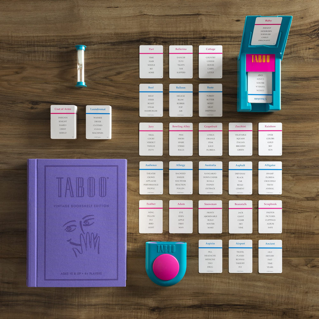 WS Game Company Taboo Vintage Bookshelf Edition — Board Game for 4+ Players