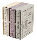 WS Game Company Vintage Board Games Bookshelf Collection — Scrabble, Monopoly & Clue in Book-Style Cases