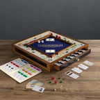 Monopoly Trophy Edition by WS Game Company — Premium 2-Tone Wood Cabinet & Gold Tokens