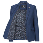 wsn02 - Women's Tweed Navy Blue Blazer Waistcoat & Trousers 1920s Suit