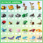 WuNian 30 Packs Animal Building Blocks Party Favors – 888 Pieces for Kids