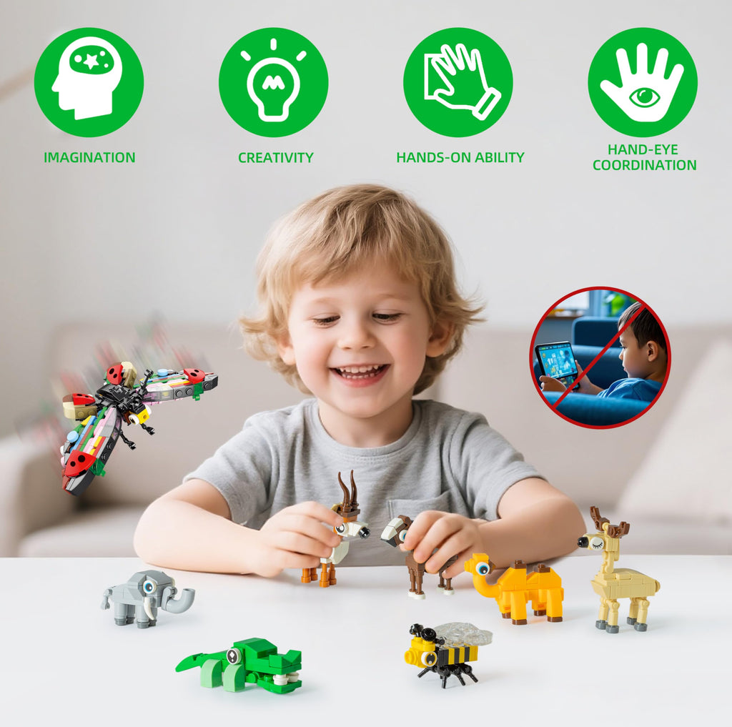 WuNian 30 Packs Animal Building Blocks Party Favors – 888 Pieces for Kids