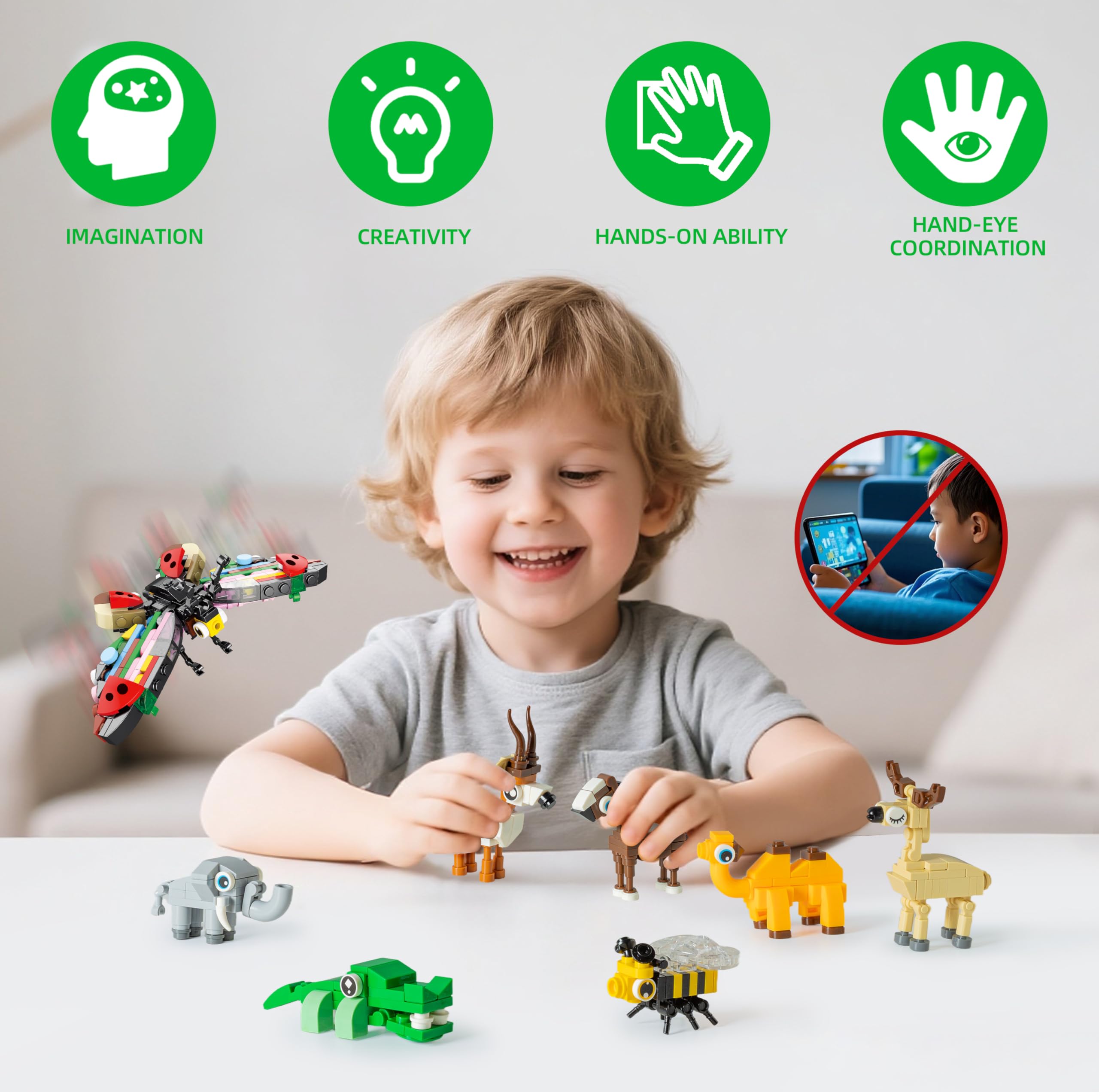 WuNian 30 Packs Animal Building Blocks Party Favors – 888 Pieces for Kids