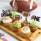 Wuhuzsm 24Pcs Football Cake Toppers – 1st Birthday & Baby Shower Decor