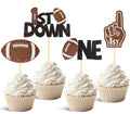 Wuhuzsm 24Pcs Football Cake Toppers – 1st Birthday & Baby Shower Decor