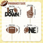 Wuhuzsm 24Pcs Football Cake Toppers – 1st Birthday & Baby Shower Decor