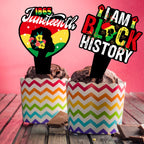 Wuhuzsm 36Pcs Black History Cupcake Toppers – Juneteenth & June 19th Decor