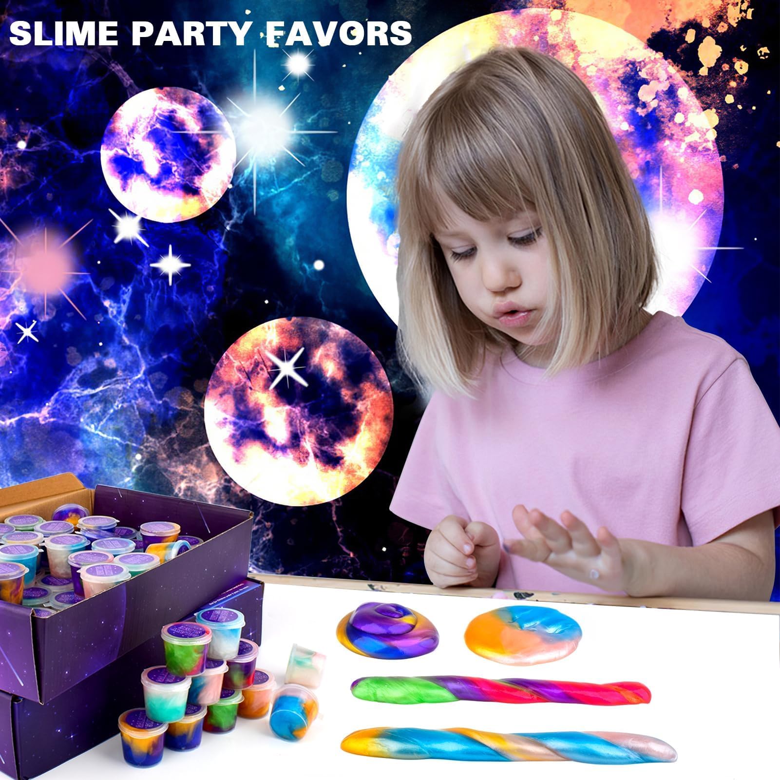 WUJYLY Galaxy Slime 75-Pack – 1 oz Mini Slimes for Classroom Prizes & Party Favors