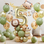 Wuokkig Jungle Safari Birthday Balloons — Animal Balloons Décor for Birthday Party and Special Occasions