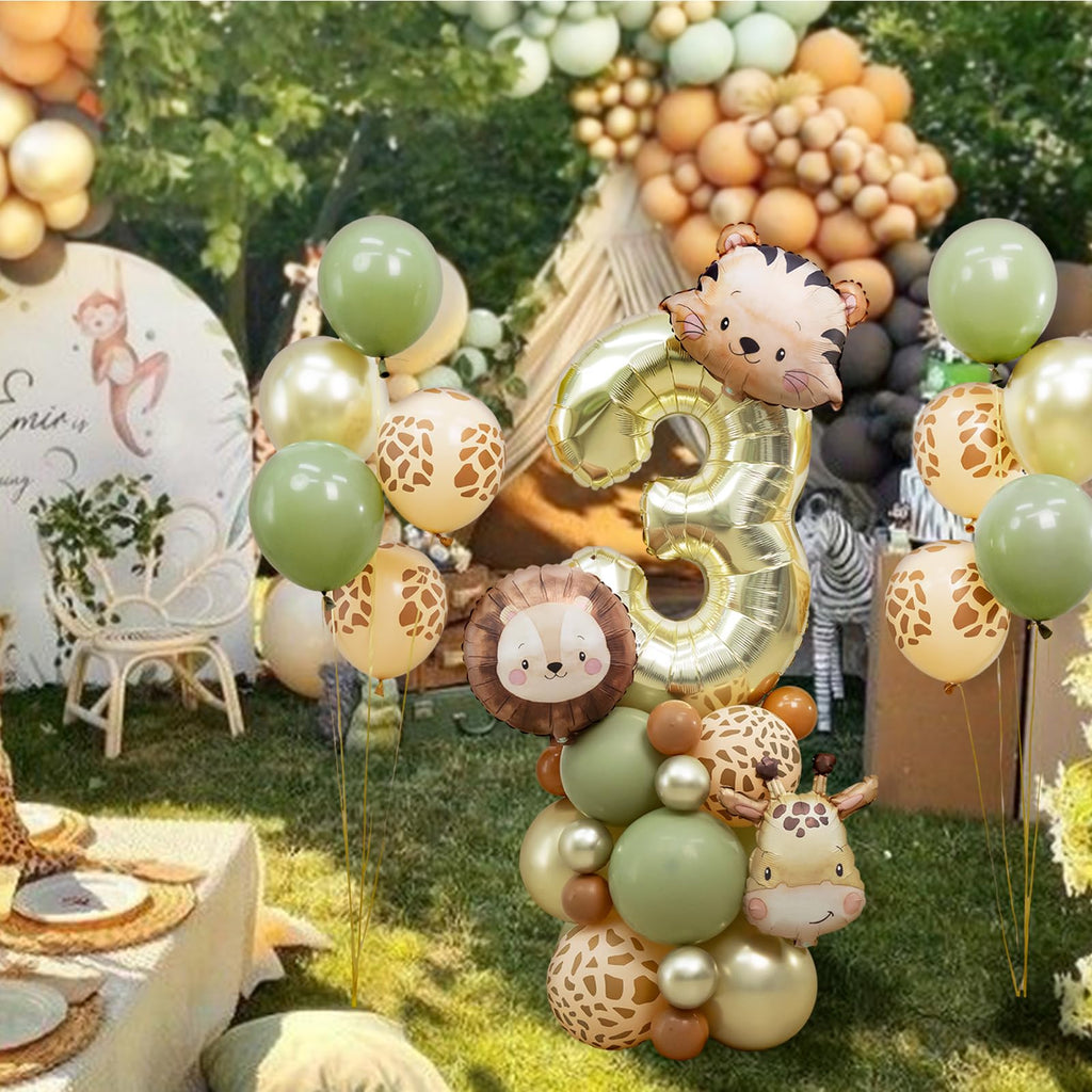 Wuokkig Jungle Safari Birthday Balloons — Animal Balloons Décor for Birthday Party and Special Occasions
