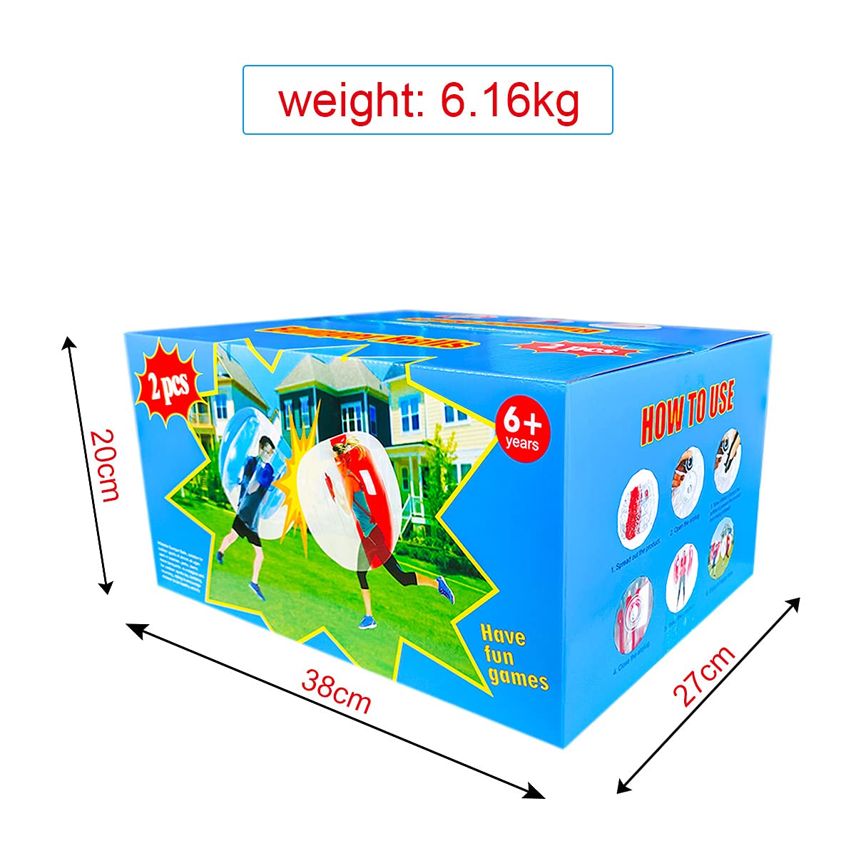 Sunshine-Mall 48in Bumper Sumo Ball – Wearable Inflatable Zorb for Adults & Kids | Wuzeautk