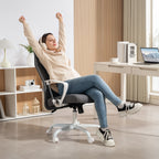 HOMCOM Fabric High Back Office Chair - Grey