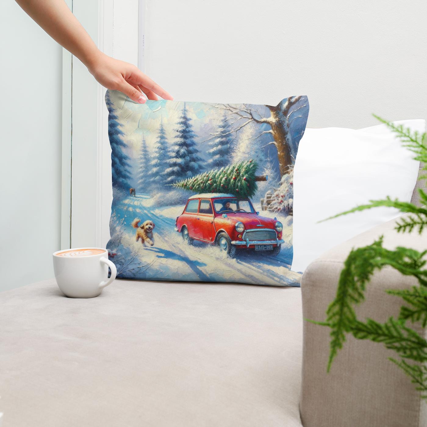 Christmas Journey Home Cotton Cushion