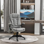 Vinsetto Massage Recliner Chair Heated Office Chair with Six Massage Points Microfiber Cloth 360\'c2\'b0 Swivel Wheels Grey