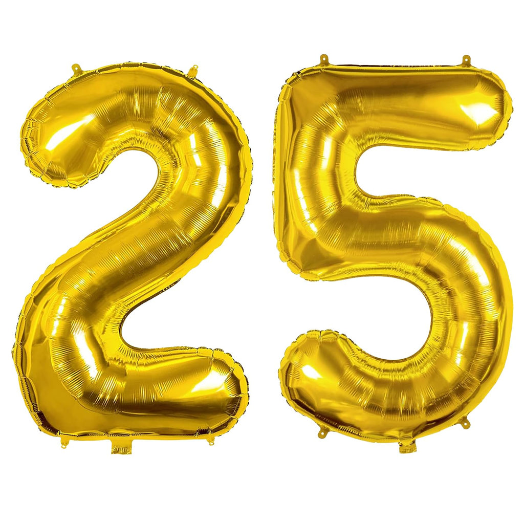 xiangsushijie 40 Inch Number Balloons 25/52 Gold – Giant Foil Mylar Balloons for Birthday & Anniversary Decor