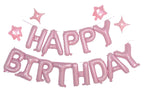 Xiangsushijie Pink Happy Birthday Banner Kit — 16in Balloon & 10in Star Decor