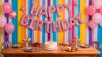 Xiangsushijie Pink Happy Birthday Banner Kit — 16in Balloon & 10in Star Decor